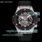 HBF Swiss Clone Hublot Big Bang Unico 45mm Skeleton Dial Men's HUB1242 Automatic Watch 